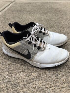 Nike Men’s White and Black Golf Shoes